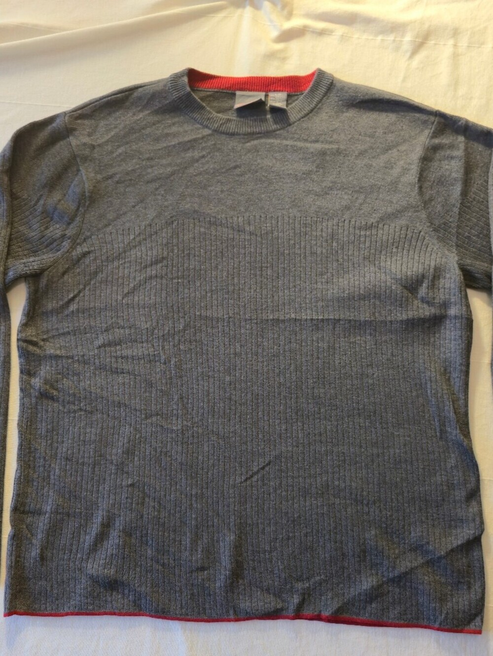 Vintage 90s Y2k Hong Kong Quiksilver Gray Crew Neck Sweater Men's Size Large
